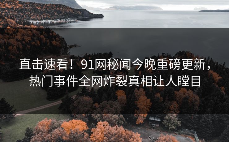 直击速看！91网秘闻今晚重磅更新，热门事件全网炸裂真相让人瞠目  第1张