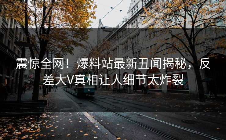 震惊全网！爆料站最新丑闻揭秘，反差大V真相让人细节太炸裂