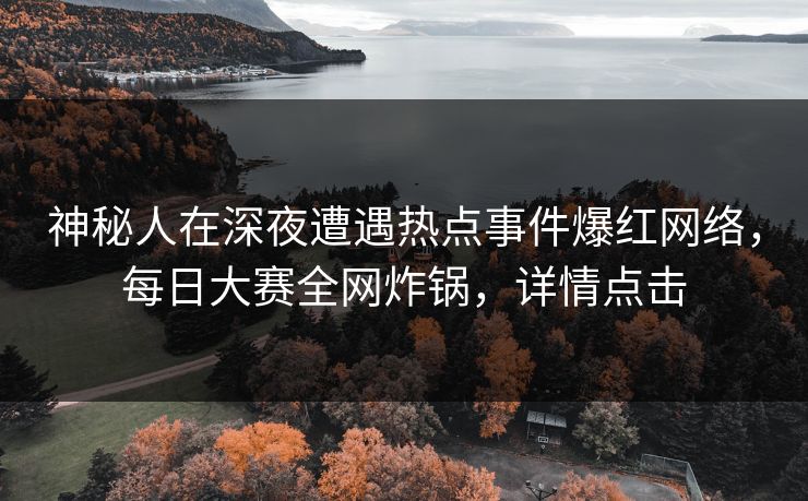神秘人在深夜遭遇热点事件爆红网络，每日大赛全网炸锅，详情点击