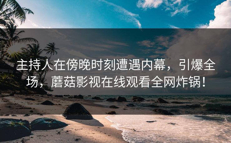 主持人在傍晚时刻遭遇内幕，引爆全场，蘑菇影视在线观看全网炸锅！