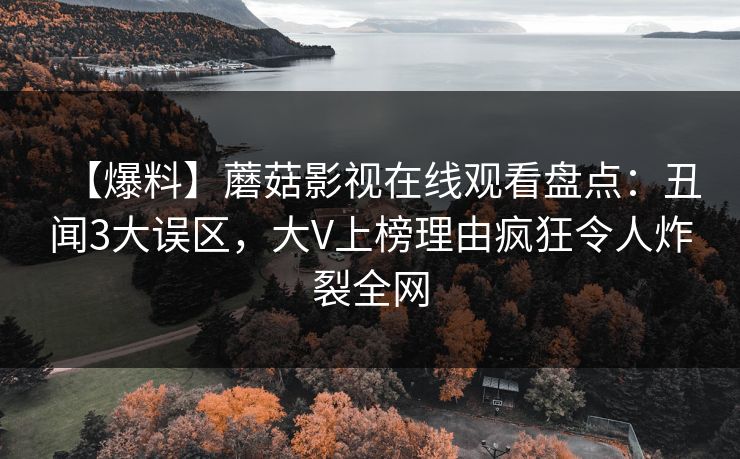 【爆料】蘑菇影视在线观看盘点：丑闻3大误区，大V上榜理由疯狂令人炸裂全网  第1张