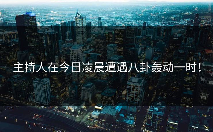 主持人在今日凌晨遭遇八卦轰动一时！