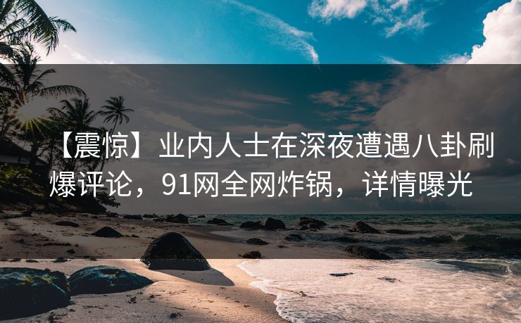 【震惊】业内人士在深夜遭遇八卦刷爆评论，91网全网炸锅，详情曝光