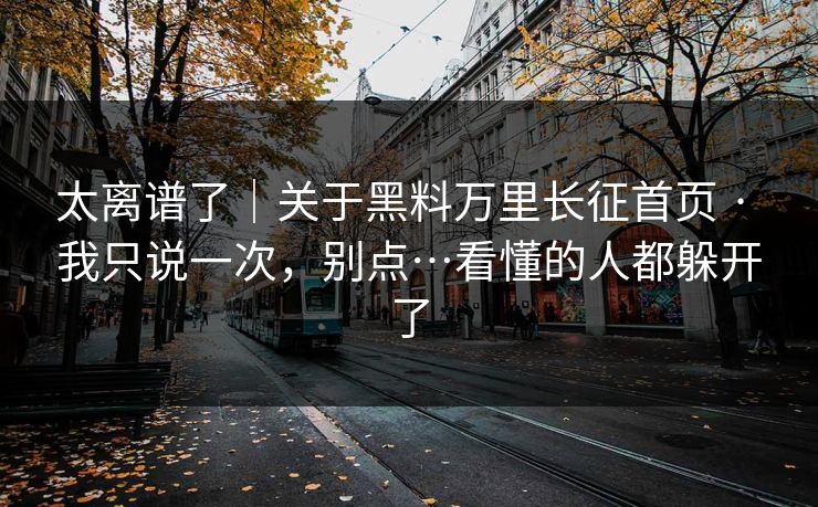 太离谱了｜关于黑料万里长征首页 · 我只说一次，别点…看懂的人都躲开了